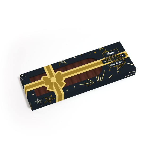 Party Time – Eco 12 Baton Bar Box – Milk Chocolate³ – Present Box – 35% Cocoa